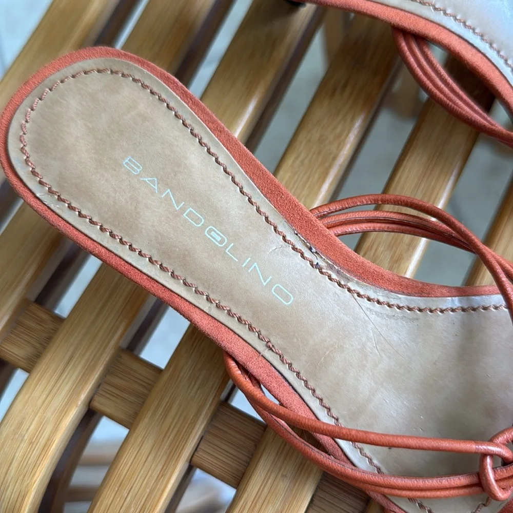 Bandolino Orange Kitten Heel Sandals - Picture 2 of 5